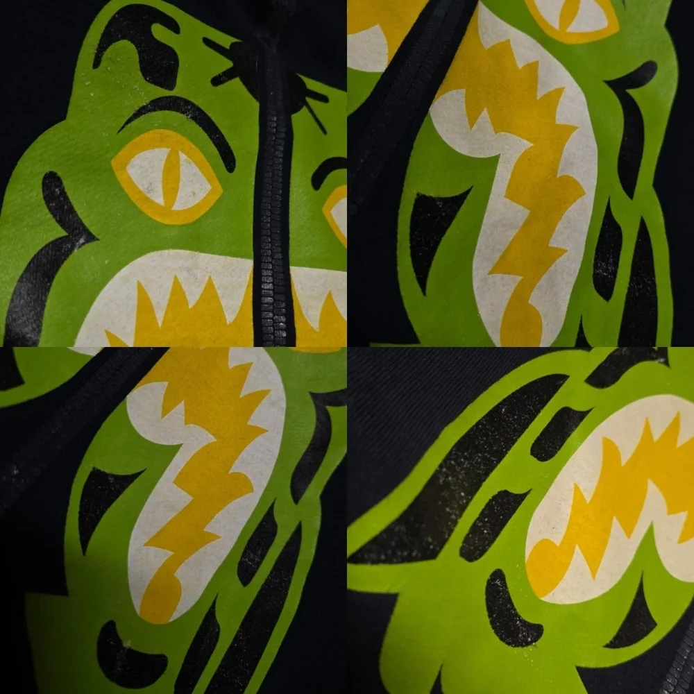 Bape A Bathing Ape Sweatshirt Hoodie Shark Size Large Navy - Picture 7 of 8